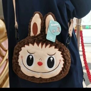 Charming Brown Crossbody Bag with Monster Design